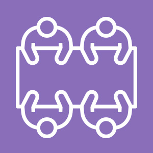 illustration of people seated at a table